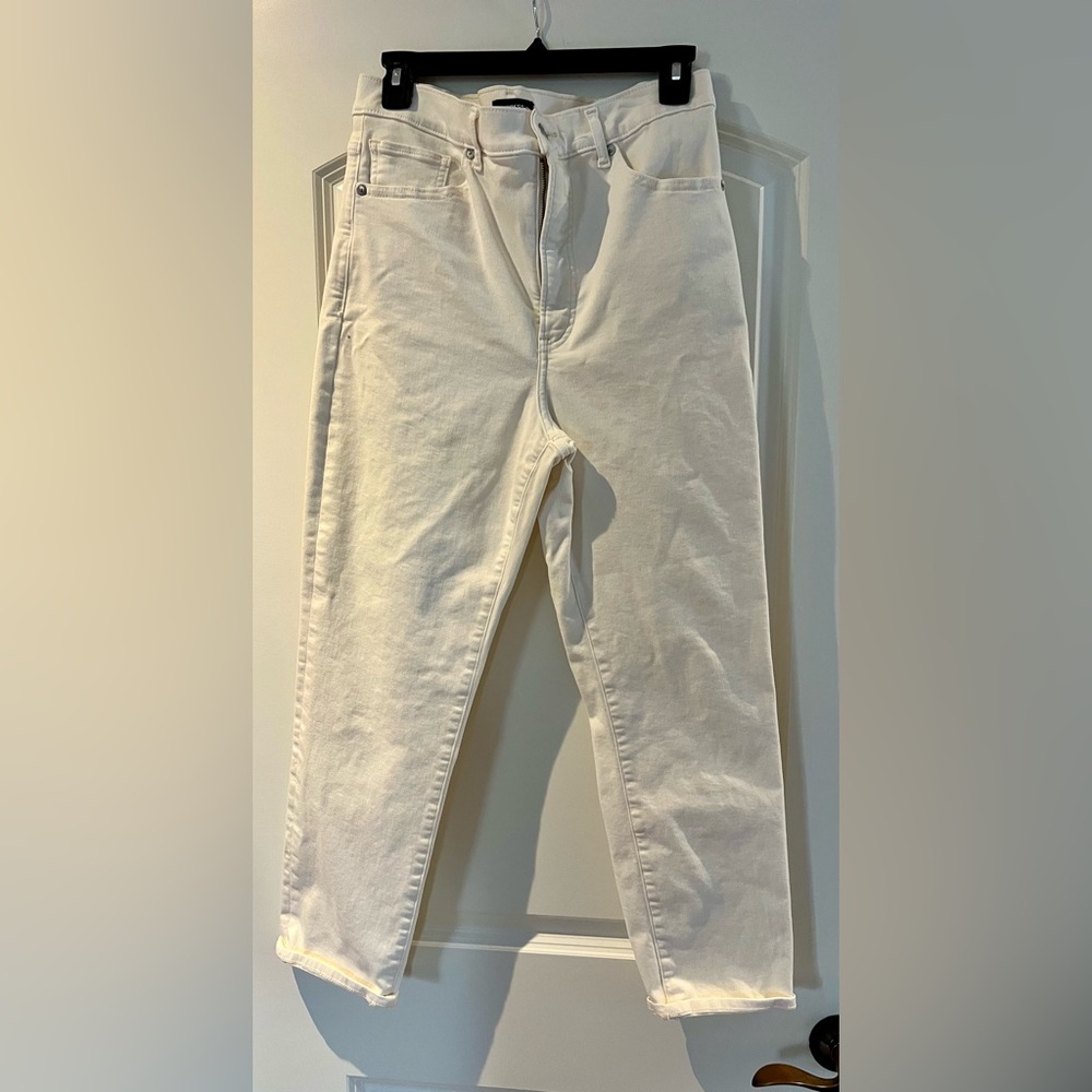 Express Slim Super High Rise  Winter White - Size 10